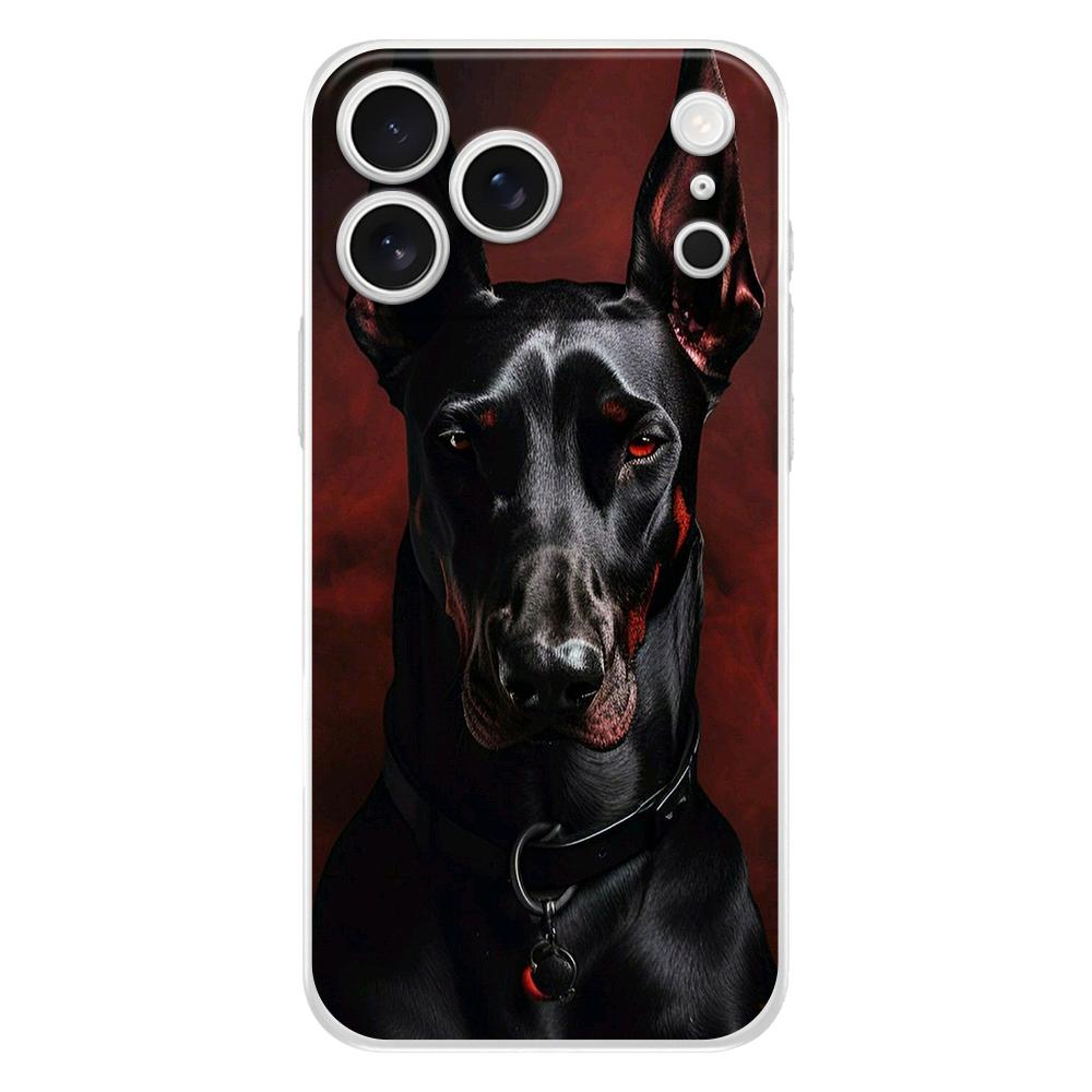 Мягкий прозрачный чехол из ТПУ для телефона iPhone 17 Air 16E 16 11 15 14 Pro MAX 12 13 7 8 Plus SE Пасхальный чехол Защита Собака Ротвейлер