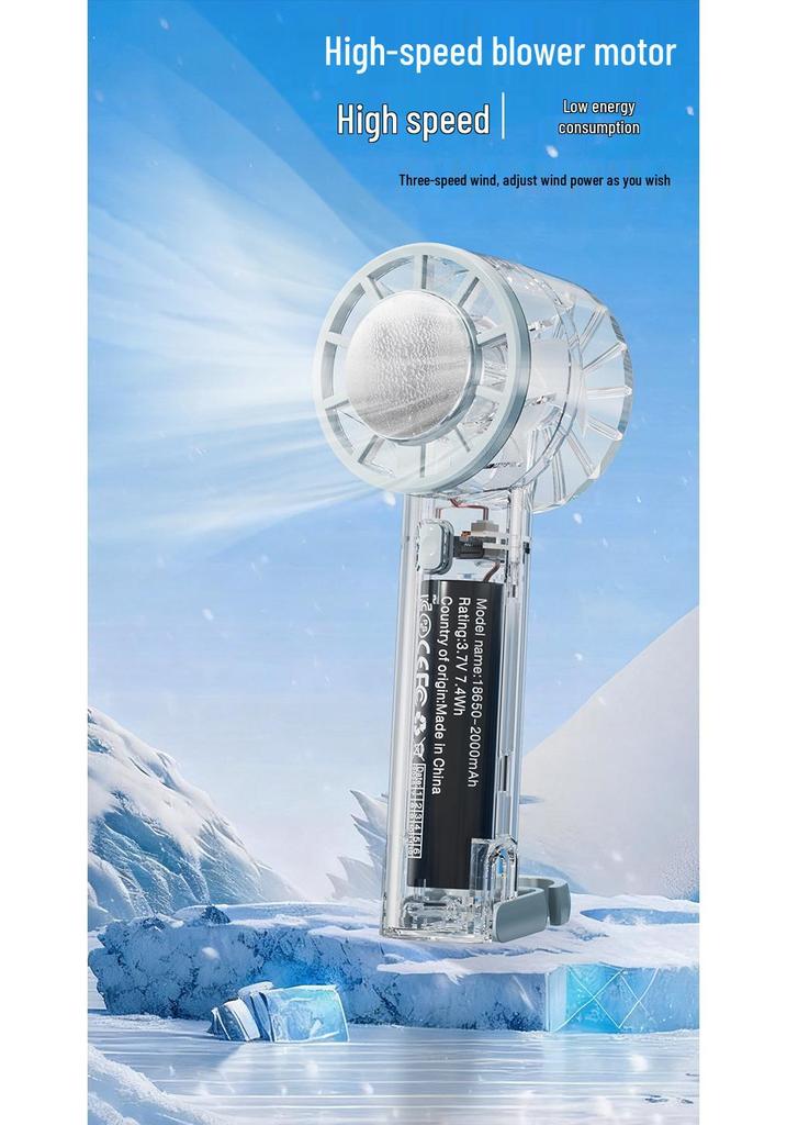 2026 Handheld Mini Fan with Semiconductor Cooling, Three Speeds, 20,000mAh Battery, Desktop Use
