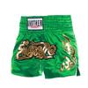 Metallic Letter Satin Boxing Shorts for Boys Kids - Fitness Trunks with Side Slit and Elastic Wide Waistband
