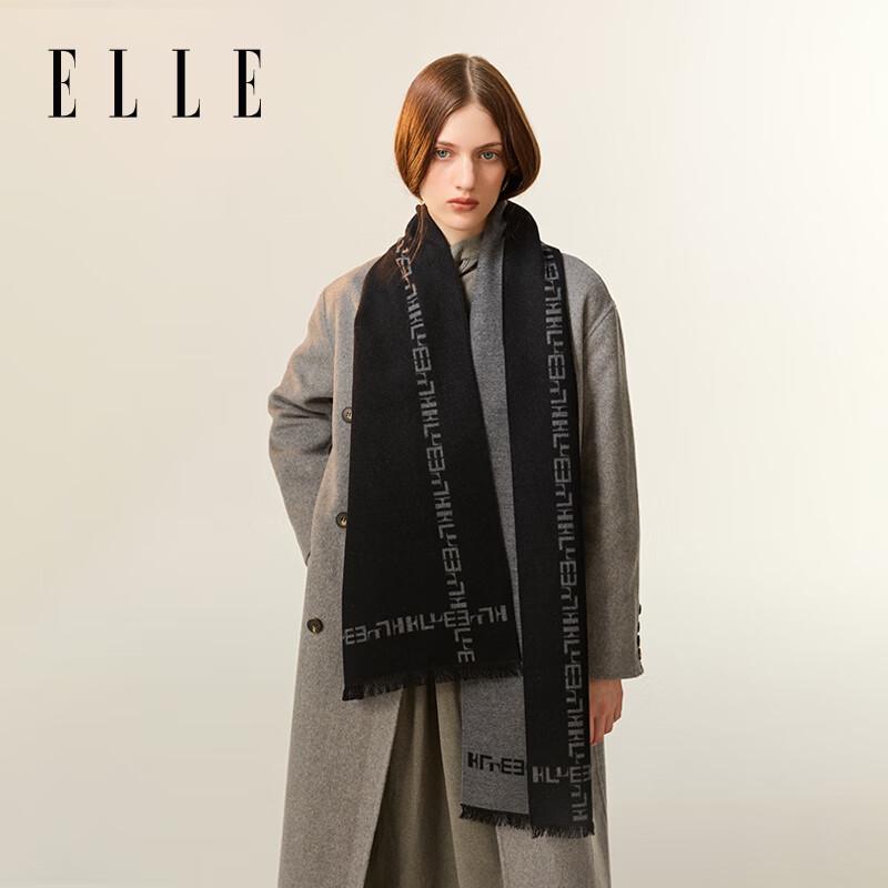 ELLE Women's Double-Sided Silk Jacquard Scarf