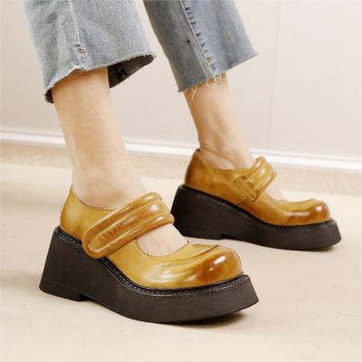 Модные туфли Мэри Джейн на толстой подошве GKTINOO для весны и лета 2025 года. Новые модные туфли-лодочки из натуральной кожи. Универсальная женская обувь