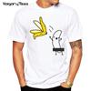 Casual Funny T-Shirt Men Naked Banana Cartoon Print Short Sleeve O-Neck T Shirt Homme Top
