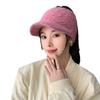 Autumn and Winter Empty Top Hat for Women Korean Style Versatile Fashion Rabbit Wool Knitted Hat for Students Outdoor Windproof and Warm Wool Hat