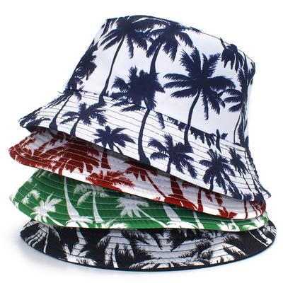 Двусторонняя шляпа рыбака из кокосовой пальмы Hawaii, мужская и женская повседневная шляпа с принтом для летних путешествий и защиты от солнца
