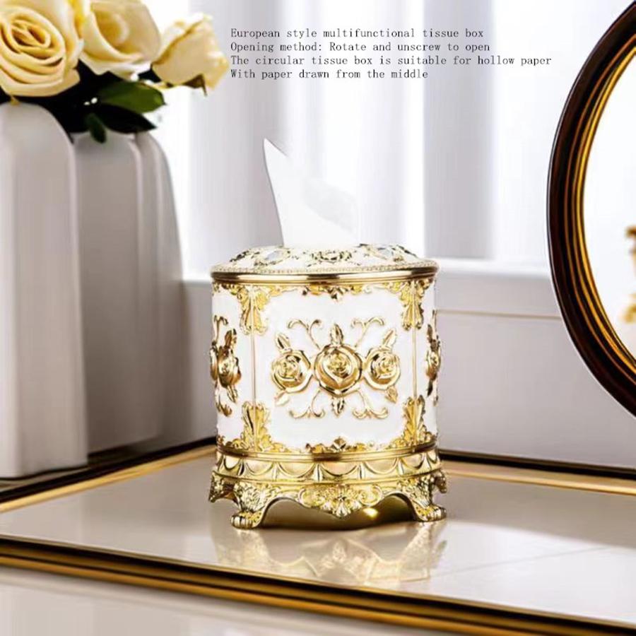 1 шт. Круглая коробка для салфеток в европейском стиле, многофункциональное бумажное ведро, креативное украшение для рабочего стола, декор и коробка для хранения
