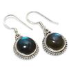 Natural Labradorite Gemstone 925 Solid Sterling Silver Gift Earring 1.25" G6i61