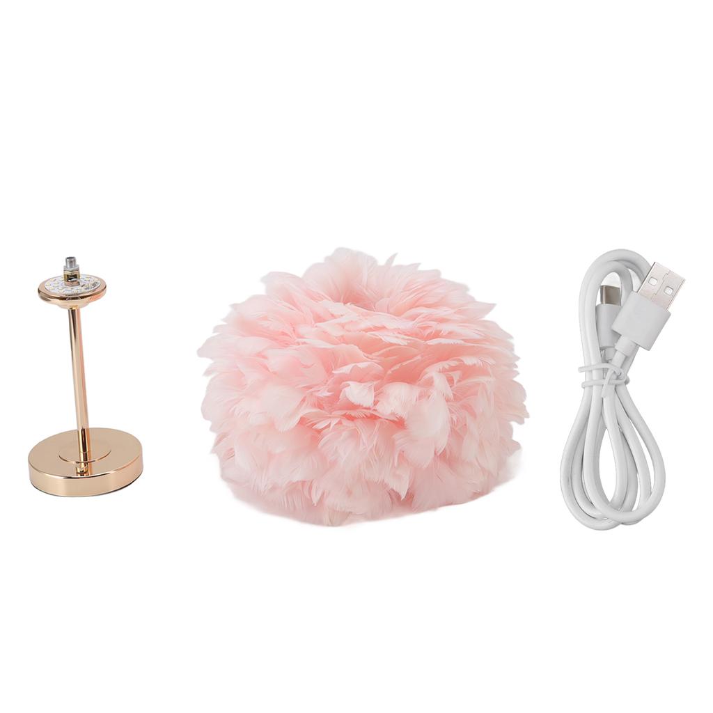 Настольная лампа Feather Touch Dimming 3 Color Temp USB Charger Декоративный настольный светильник для ресторана