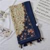 Japanese Cotton Linen Floral Color Block Scarf & Shawl - Spring/Summer