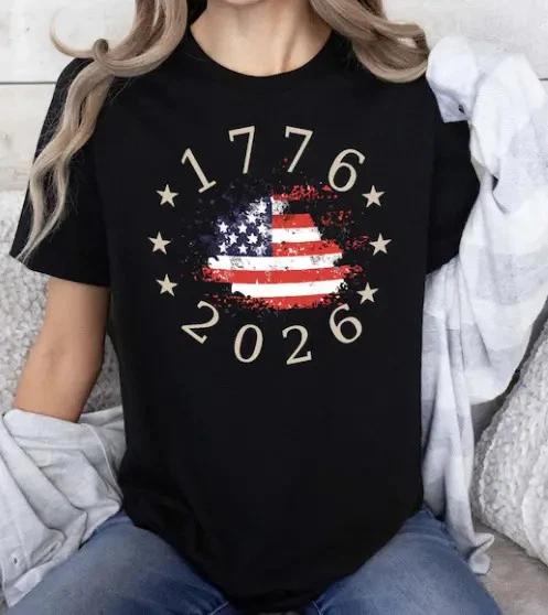 Made in America T- Shirt USA Flag 250th Anniversary Patriotic 4th July Tee