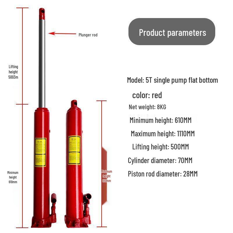 Крановый домкрат 5/8/12 тонн с длинным ходом и удлиненным цилиндром 8 тонн
