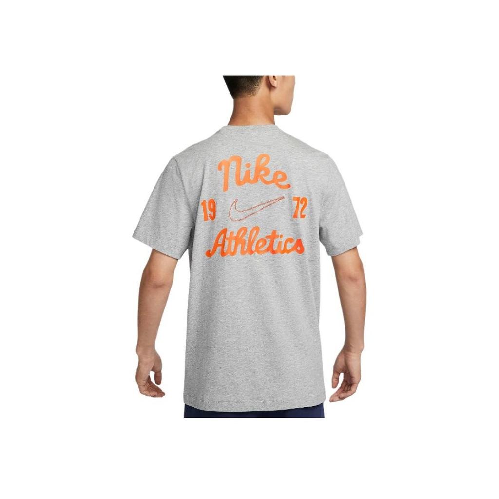 Nike Винтажная повседневная футболка с коротким рукавом с надписью «Письмо», мужские топы, темно-серый цвет FV3773-063