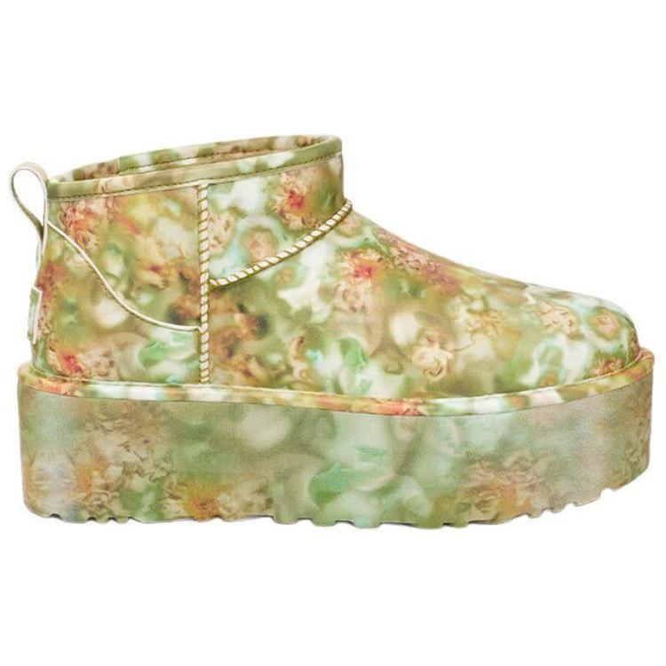 (WMNS) Женские ботинки UGG Classic Ultra Mini на платформе 'Collina Strada Green Floral' 1170937-GRNF