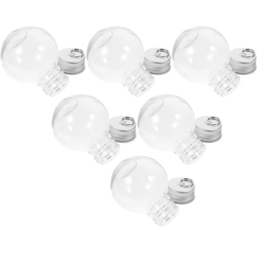 6 шт. Бутылка для сока в форме лампочки, прозрачный ПЭТ-пластик, контейнеры для напитков с плотной крышкой, портативные, безопасные для молока