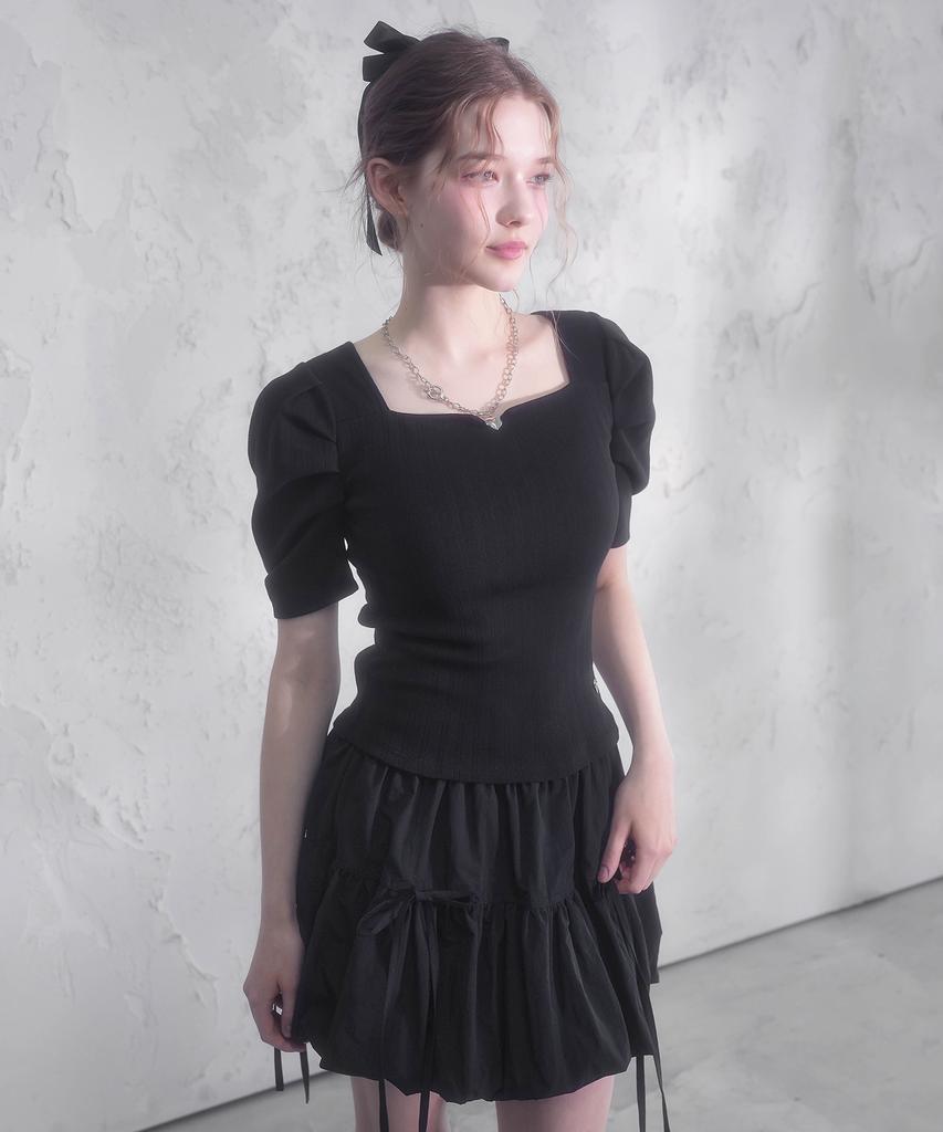 VIVACIOUS Charly Punched Square Neck Puff Tee_3 Colors