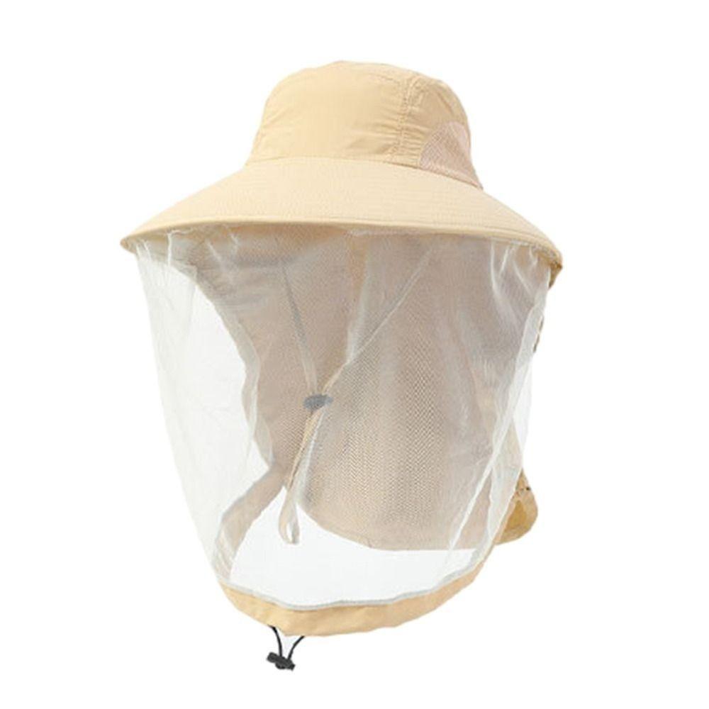 Outdoor Sunscreen Fishing Sun Cap Face Neck Protection Bucket Hat Insect Proof Cap  Jungle Farm