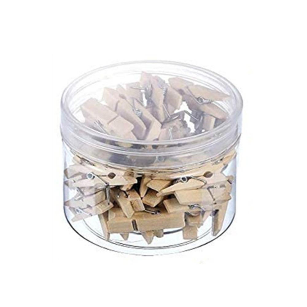 50Pcs/Box Stationery Wooden Clips Push Pin Decorative Durable Blackboard Push Pins Convenient Colorful Thumb Tacks Cork Board