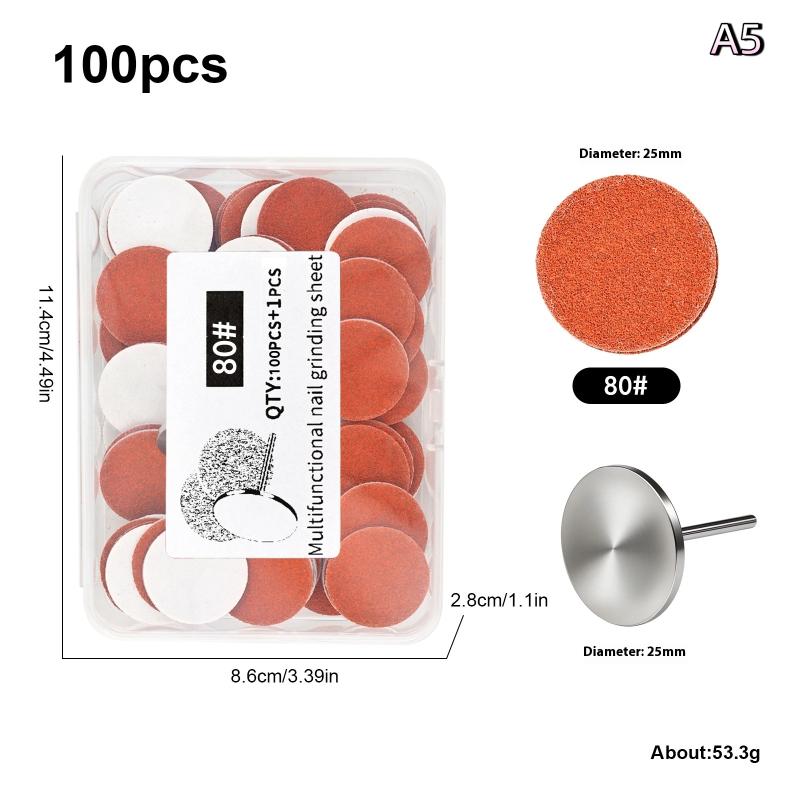 Набор дисков-пилок для маникюра и педикюра с металлическим держателем. Сменные самоклеящиеся диски для шлифовки. Ремонтный набор.