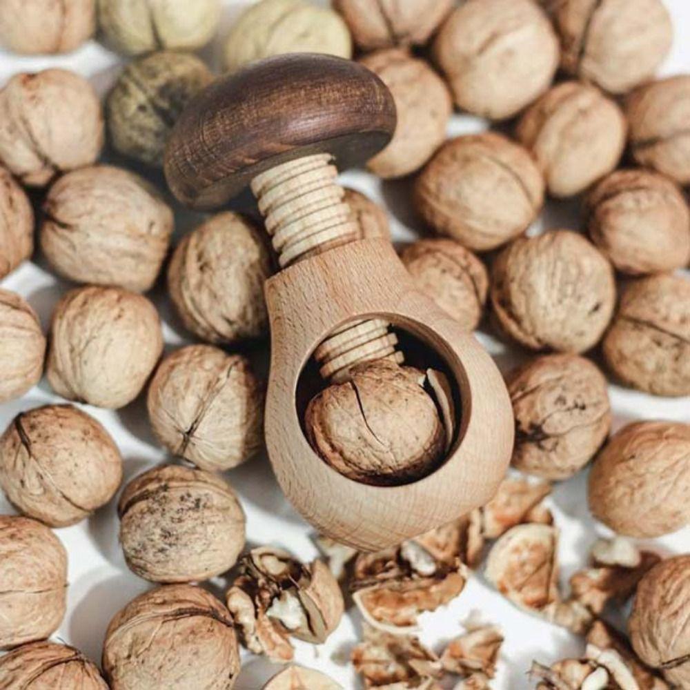 Manual Walnuts Cracker Wooden Walnut Sheller Retro Mushroom Nutcracker  Almond