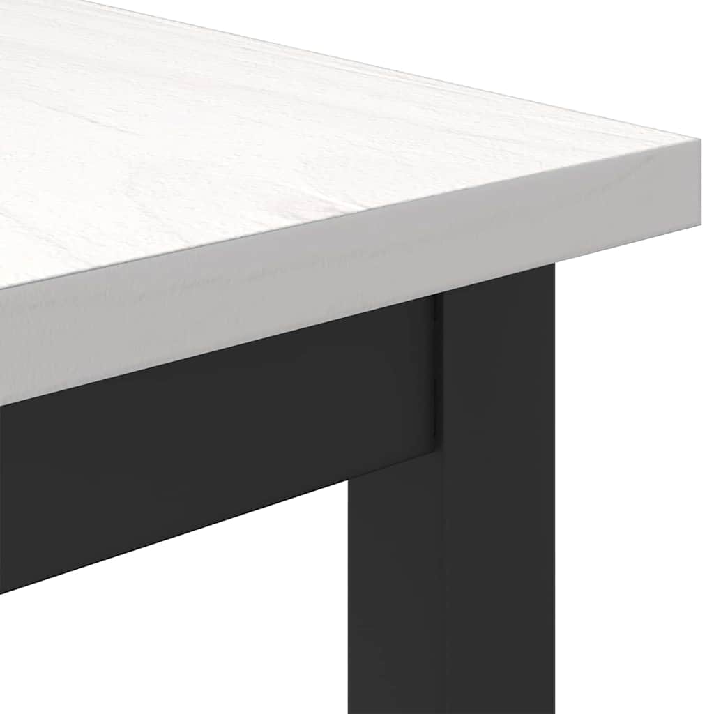 White Table 100 x 50 x 77 cm Engineered Wood and Steel