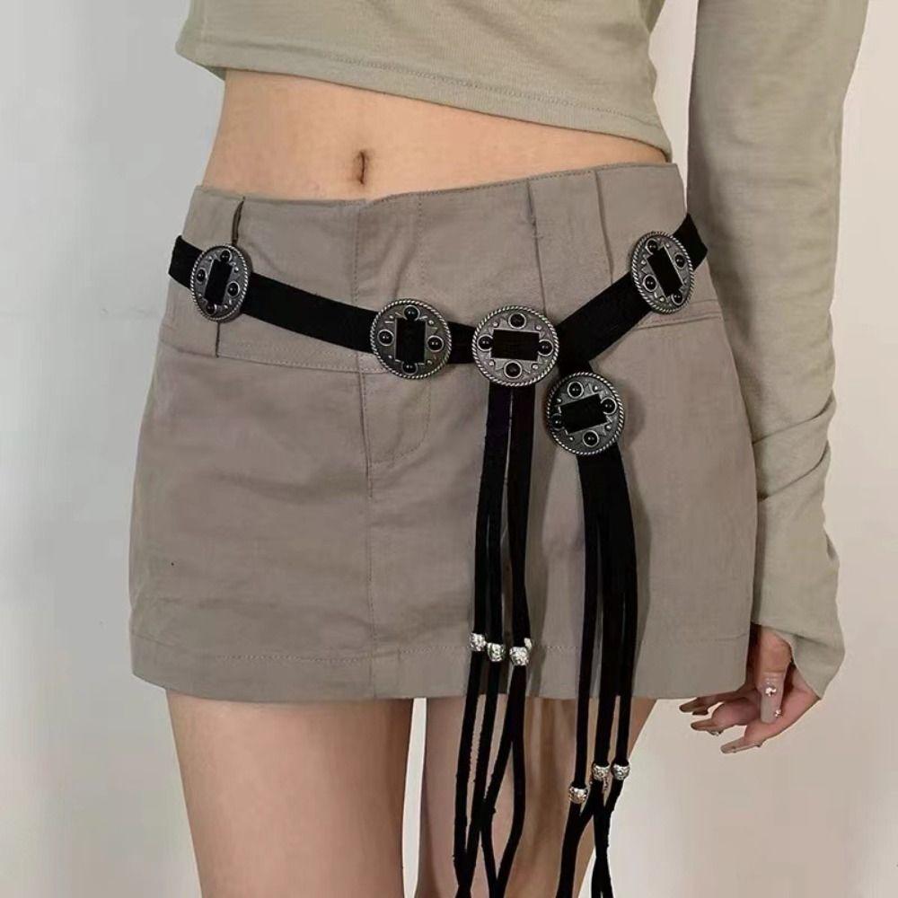 Luxury Design Punk Waistband Vintage Waist Chain Y2K Tie Rope Waist Belt