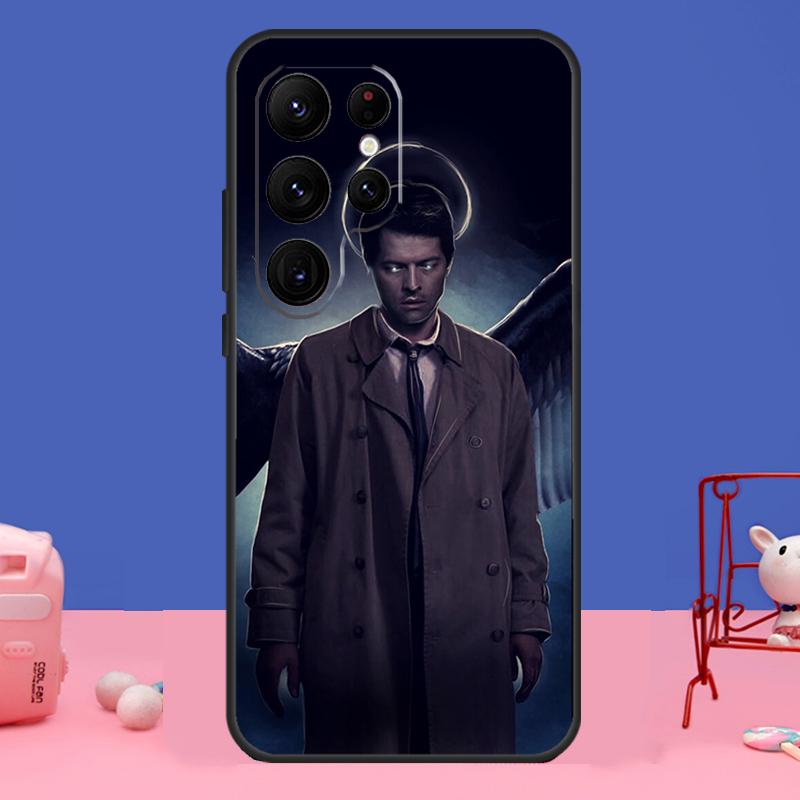 Чехол Angel Castiel Supernatural для Samsung Galaxy S23 S24 Ultra S21 S22 Plus Note 20 Note 10 S8 S9 S10 S20 FE
