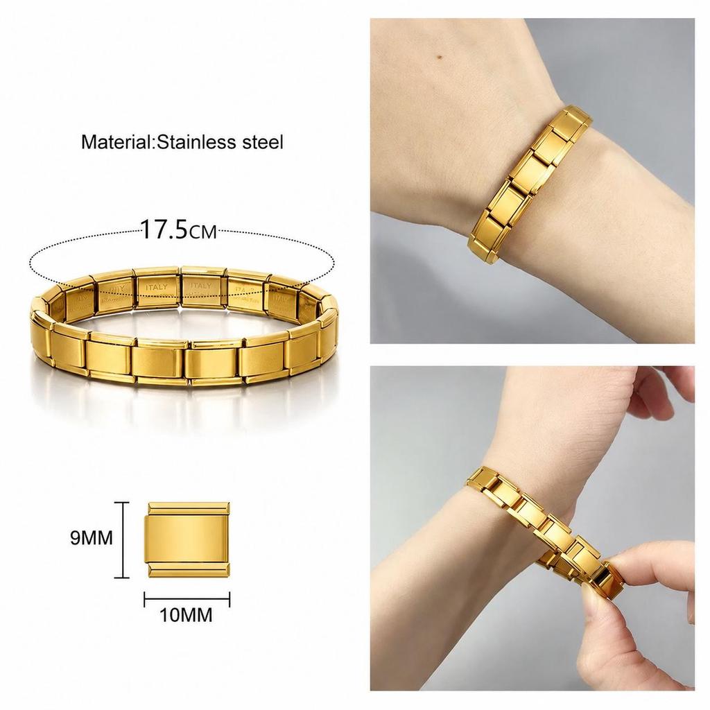 Stainless Steel Engraving Elastic Bracelet - Customizable Versatile DIY Jewelry