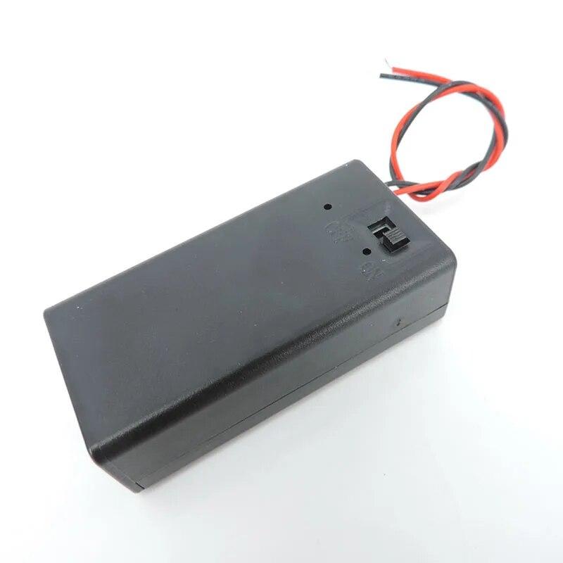 9 Вольтовый блок питания с тумблером, черный держатель батареи 9 В с выключателем ВКЛ/ВЫКЛ или без крышки