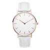 Simple Elegant Watch for Women  Pink White Leather Watchband Dress Lady Wrist Watches Casual Female Clock  Montre Femme