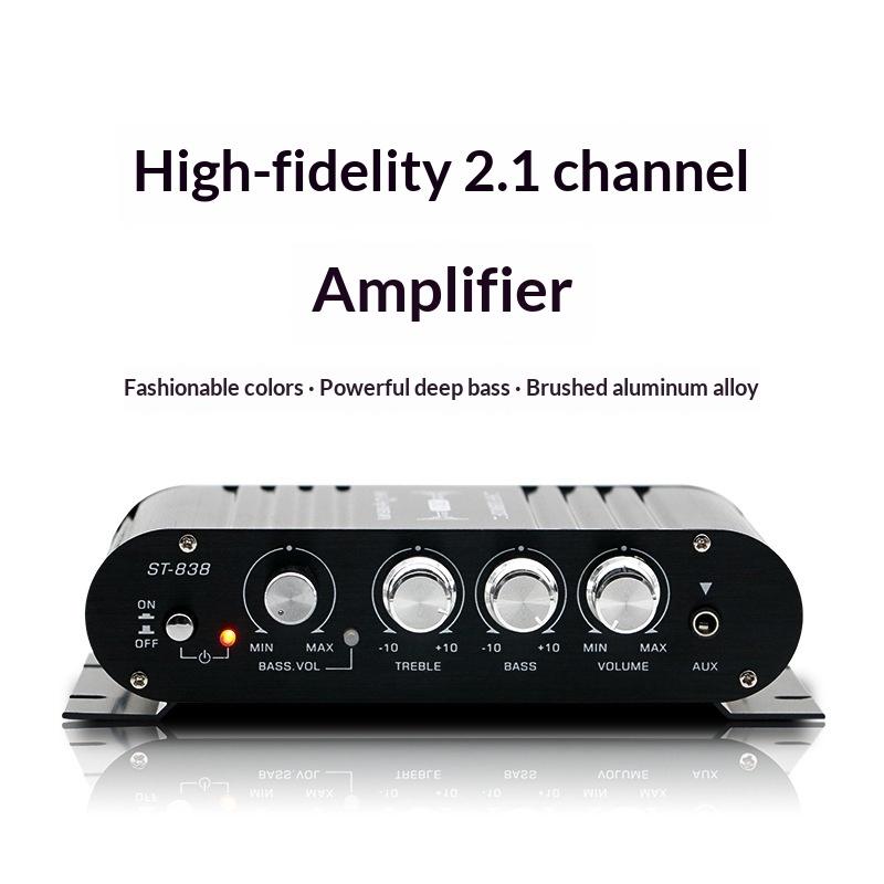 St-838 Усилители домашнего кинотеатра Hifi 2.1-канальный усилитель мощности Стерео Звук Бас Автомобильный Домашний Усилитель Медиаплеер Усилитель