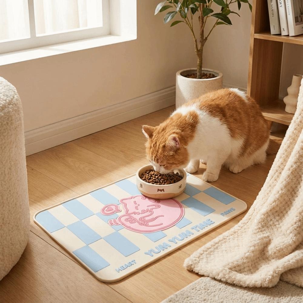 Anti-spill Pet Feeding Pad Non-slip Dog Food Bowl Mat Durable Pet Placemat Pet Dining Area