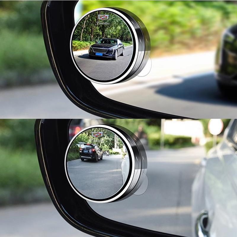 2Pcs Car Rearview Mirror Small Circular Mirror Wide-angle Mirror For Cadillac Escalade GT4 XT4 ATS XT5 CTS XTS RS Accessories