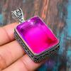 Pretty Bi-Color Tourmaline Gemstone Handmade Jewelry 925 Sterling Silver Pendant