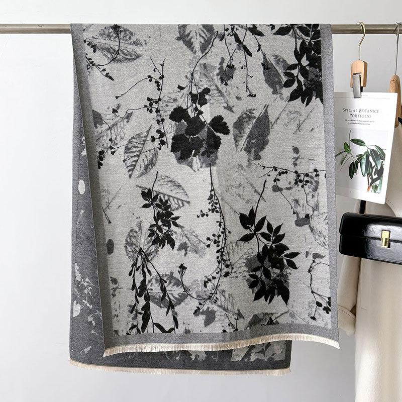 Шарф женский новый зимний теплый платок двойного назначения искусственный кашемировый шарф для защиты шеи