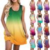 Women's Casual Sundress With Pockets Summer Boho Beach Dress T-Shirts Dress U Neck Loose Tank Dresses