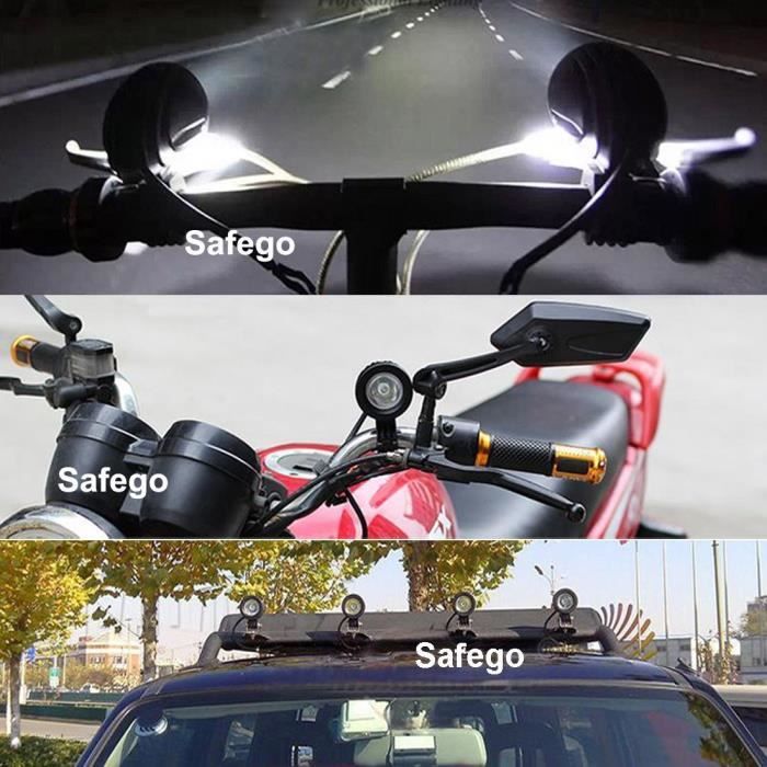 2pcs LED Lampes de travail 10W Lampes de brouillard Spot Projecteur LED Véhicule Phare BAR pour Tout-terrain Chantier camions