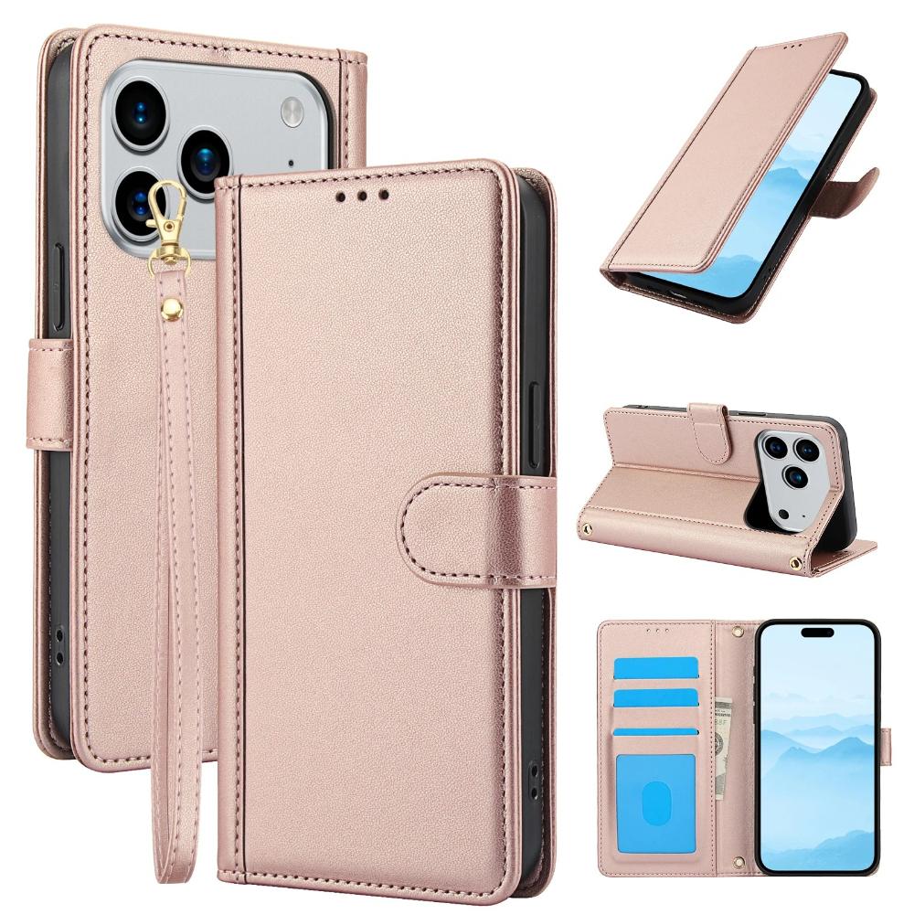 Crossbody Phone Case for iPhone 17 Pro Max Air 16E 16 15 Plus 14 13 12 11 Xs Max Xr Leather Card Holder Wallet Strap Soft Cover