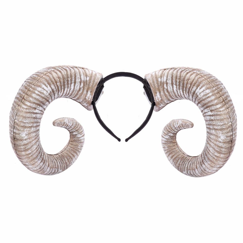 Long Halloween Ox Horn Headband Goth Gothic Cosplay Headpiece Funny Party Photo Props