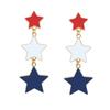 American Independence Day Earrings USA Winged butterfly diamond-encrusted boots oil-drip pendant earrings