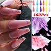 Long Ballerina Full Cover Acrylic Candy Color False Nail Tips Nail Extensions Fake Nails Manicure