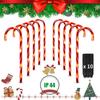 5 In 1 Christmas Candy Cane Pathway Marker Lights Outdoor Christmas Pathway Lights for Christmas Holiday Walkway Patio Garden