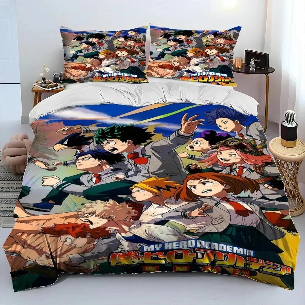 Anime My Hero Academia Izuku Deku Bedding Set Twin Queen Size Duvet Cover Pillowcase for Boys Girls