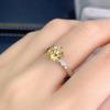 BELLA BOX Новые великолепные желтые кольца круглой формы с нежным открытием для женщин, циркон, свадебные, помолвочные, вечерние, ювелирные украшения