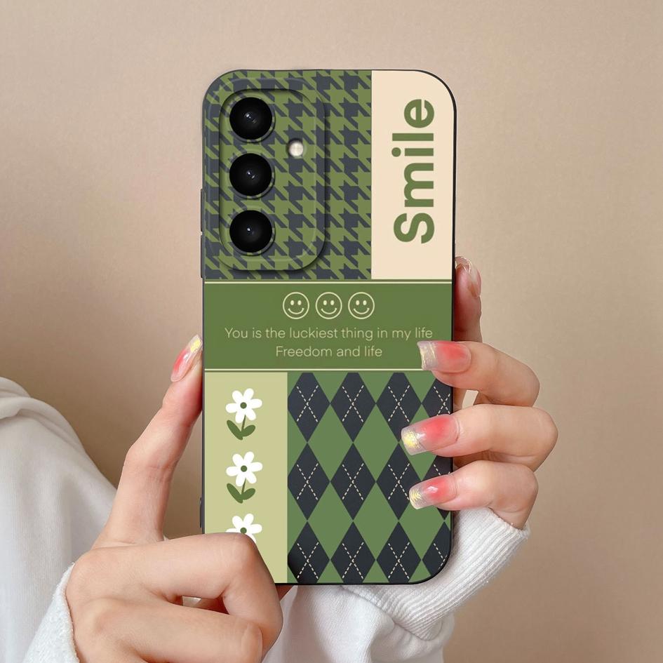 Чехол для телефона Samsung A05 A36 A56 A26 S25 Plus Ultra F14 A05S A16, модный чехол с рисунком в клетку, силиконовый модный эстетический чехол, защита для Samsung