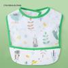 Waterproof Cotton Baby Bib: Reversible, Cartoon Design, Wash-Free Bib for Eating.