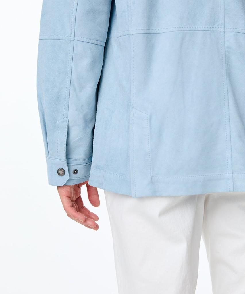 Man On The Boon Soft Suede Shirt Jacket_Light Blue 4714110005