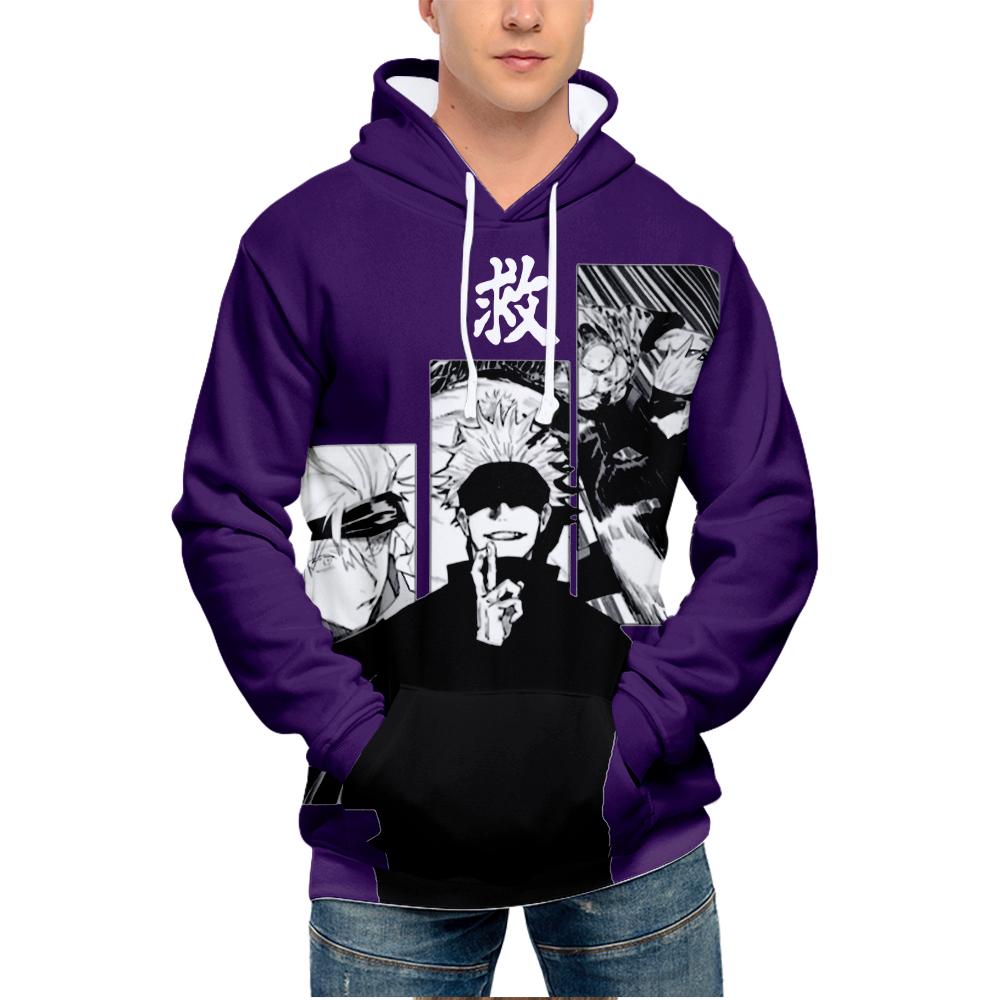 Худи Jujutsu Kaisen Уличная одежда Свитшот с капюшоном с мультяшным принтом Мужские Женские Косплей Спортивные Пуловеры