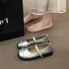 French Flat Mary Jane Single Shoes Women's Shoes Autumn Black Small Leather Shoes New with Skirt Casual