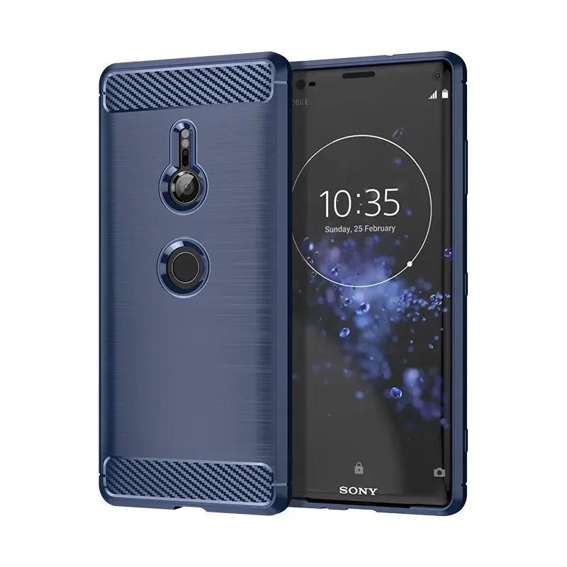 Чехол из ТПУ с текстурой углеродного волокна для Sony Xperia XZ3 XZ2 Compact XZ1 Premium XA2 Ultra XA1 Plus противоударный защитный чехол Fundas