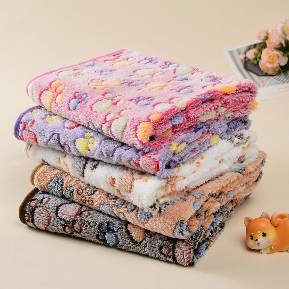 Одеяло для собак с принтом лапы для маленьких и больших собак, кошек, теплые дорожные автомобильные одеяла, домашний диван-кровать, коврик для французского бульдога, чихуахуа, матрас для домашних животных