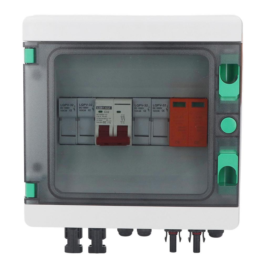 PV Combiner Box 2 String Водонепроницаемый солнечный Combiner Box с предохранителем 15A 32A Автоматический выключатель DC500V